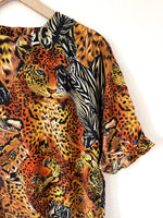 Lade das Bild in den Galerie-Viewer, Bluse 80s Animal Print Senf (M-L)
