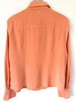 Lade das Bild in den Galerie-Viewer, *Seide* Bluse Premium Basic Peach Manschetten (L)

