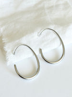 Lade das Bild in den Galerie-Viewer, Ohrringe Edelstahl 14k Silber Oval
