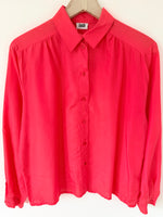 Lade das Bild in den Galerie-Viewer, *Seide* Bluse Premium Basic Korallenrot (M)
