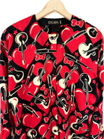 Lade das Bild in den Galerie-Viewer, *Escada* RARE 80s Bluse Seide Gitarre (M-L)
