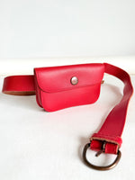 Lade das Bild in den Galerie-Viewer, Ledergürtel mit Taschen 70s Rot  (70-100)
