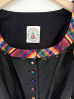 Lade das Bild in den Galerie-Viewer, *Wiesn Kollektion* RARE Dirndl Kleid Wildseide Blumen Stick (L)
