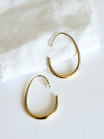 Lade das Bild in den Galerie-Viewer, Ohrringe Edelstahl 14k Gold Oval
