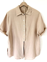Lade das Bild in den Galerie-Viewer, *Leinen* Bluse Premium Basic Beige (L-XL)
