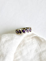 Lade das Bild in den Galerie-Viewer, *925 Sterling Silber* Vintage Ring Rauten Lila (16/56)
