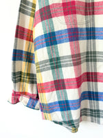 Lade das Bild in den Galerie-Viewer, Flanellhemd Overshirt 80s Blau Tartan (L)
