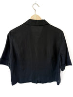 Lade das Bild in den Galerie-Viewer, *Leinen* Bluse Premium Basic Schwarz (L-XL)
