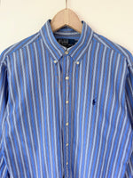 Lade das Bild in den Galerie-Viewer, *Ralph Lauren* Hemd Nadelstreifen Blau (M)
