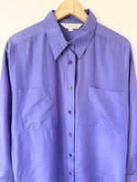 Lade das Bild in den Galerie-Viewer, *Seide* Bluse Premium Basic Flieder (L)
