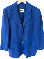 Lade das Bild in den Galerie-Viewer, *Leinen* Blazer 90s Premium Royalblau (M-L)
