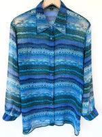 Lade das Bild in den Galerie-Viewer, *Seide* Set aus Bluse &amp; Top Maritim (XL)
