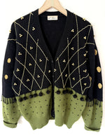 Lade das Bild in den Galerie-Viewer, *Angora Wolle* RARE Cardigan Boho Stick (L-XL)
