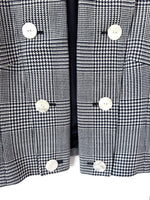 Lade das Bild in den Galerie-Viewer, *Wolle* Cropped Blazer 80s Hahnentritt Marine (M)
