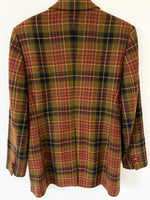 Lade das Bild in den Galerie-Viewer, *Wolle* Blazer 80s Herbst Tartan Rostrot (S-M)
