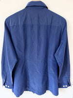 Lade das Bild in den Galerie-Viewer, *Seide* Bluse Premium Basic Blau Perlmutt (L)
