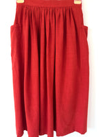 Lade das Bild in den Galerie-Viewer, *Leinen* Rock Premium Basic Rot Folklore (S)
