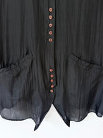 Lade das Bild in den Galerie-Viewer, *Seide* Bluse Premium Basic Schwarz (M-L)
