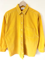 Lade das Bild in den Galerie-Viewer, Cord Bluse 90s Sonnenblumen Gelb (M)
