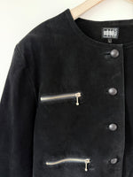 Lade das Bild in den Galerie-Viewer, Wildleder Jacke Cropped 90s Biker (L)
