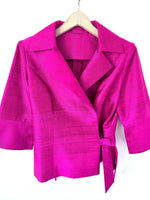Lade das Bild in den Galerie-Viewer, *Wildseide* Wickelblazer Cropped Pink (L)
