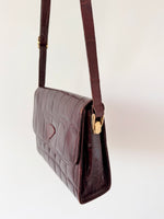 Lade das Bild in den Galerie-Viewer, Leder Tasche Kroko Burgundy
