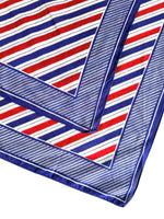 Lade das Bild in den Galerie-Viewer, Tuch 70s Bandana Blockstreifen Blau Rot

