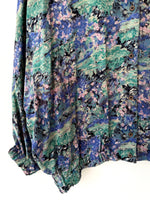 Lade das Bild in den Galerie-Viewer, Blouson 80s Seerosen Print (L-XL)
