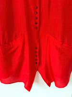 Lade das Bild in den Galerie-Viewer, *Seide* Bluse Premium Basic Rot (L)
