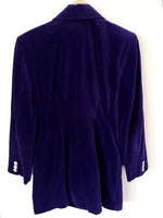 Lade das Bild in den Galerie-Viewer, *Samt* Blazer 80s Zweireiher Lila (S-M)

