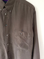 Lade das Bild in den Galerie-Viewer, *Seide* Bluse Premium Basic Dunkelbraun (M-L)
