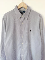 Lade das Bild in den Galerie-Viewer, *Ralph Lauren* Hemd Nadelstreifen Schwarz (XL)
