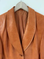 Lade das Bild in den Galerie-Viewer, Leder Blazer 80s Cognacbraun (M-L)
