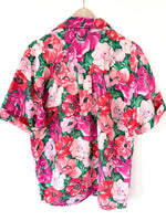 Lade das Bild in den Galerie-Viewer, *Seide* Bluse 80s Rosen Print Pink (XL)
