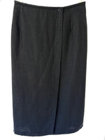Lade das Bild in den Galerie-Viewer, *Leinen* Wickelrock Premium Basic Schwarz (L)
