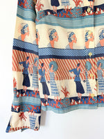 Lade das Bild in den Galerie-Viewer, RARE Bluse 70s Jugendstil Print (S)
