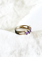 Lade das Bild in den Galerie-Viewer, *925 Sterling Silber* Vintage Ring Rauten Lila (16/56)

