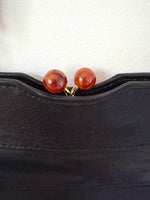 Lade das Bild in den Galerie-Viewer, Ledertasche Schwarz 80s Clutch
