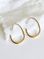Lade das Bild in den Galerie-Viewer, Ohrringe Edelstahl 14k Gold Oval
