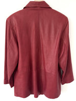 Lade das Bild in den Galerie-Viewer, Leder Mantel 90s Dunkelrot Classic (M-L)
