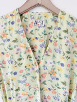 Lade das Bild in den Galerie-Viewer, Kleid 80s Pastell Blumen Mint (S-M)
