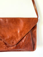 Lade das Bild in den Galerie-Viewer, Leder Schultertasche 80s Cognac
