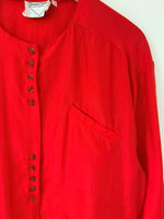 Lade das Bild in den Galerie-Viewer, *Seide* Bluse Premium Basic Rot (L)
