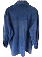 Lade das Bild in den Galerie-Viewer, *Wildleder* Jacke 80s Hemd Marineblau (L)
