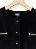 Lade das Bild in den Galerie-Viewer, Wildleder Jacke Cropped 90s Biker (L)
