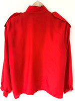 Lade das Bild in den Galerie-Viewer, *Seide* Bluse Premium Basic Rot Army (M-L)
