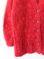 Lade das Bild in den Galerie-Viewer, *Mohair Wolle* Cardigan Handmade 80s Koralle (M-L)
