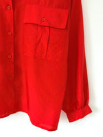 Lade das Bild in den Galerie-Viewer, *Seide* Bluse Premium Basic Rot Army (M-L)
