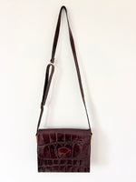 Lade das Bild in den Galerie-Viewer, Leder Tasche Kroko Burgundy
