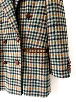 Lade das Bild in den Galerie-Viewer, *Wolle* Blazer Zweireiher 80s Tartan Grün (M-L)
